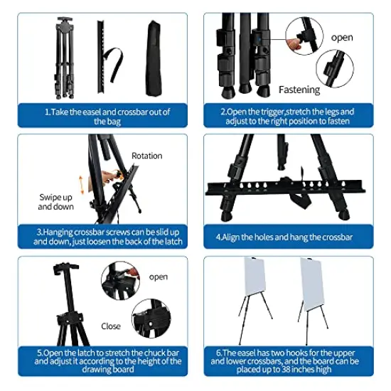Artist Easel Stand, Adjustable Easel for Painting Canvases Height from 17 to 66 Inch,Carry Bag for Table-Top/Floor Drawing and Didplaying {3}