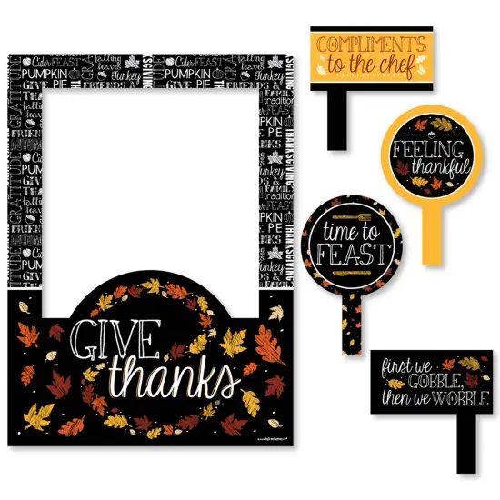 Big Dot of Happiness Give Thanks - Thanksgiving Party Photo Booth Picture Frame and Props - Printed on Sturdy Material {7}