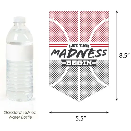 Big Dot of Happiness Red Basketball - Let The Madness Begin - College Basketball Party Bunting Banner - Party Decorations - Let The Madness Begin {3}