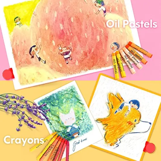 Art Supplies, 283 Pieces Drawing Set Art Kits with Trifold Easel, 2 Drawing Pads, 1 Coloring Book, Crayons, Pastels, Arts and Crafts Gifts Case for Kids Girls Boys Teens Beginners {6}