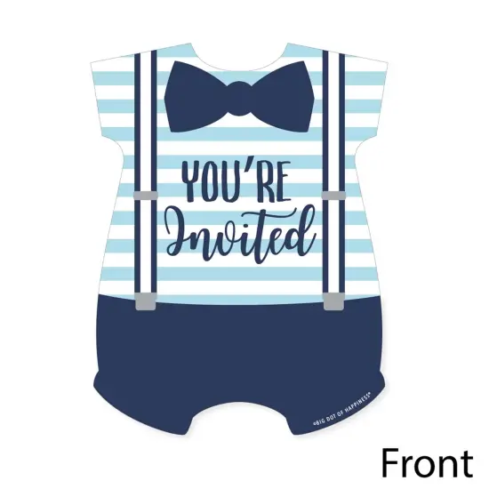 Big Dot of Happiness It's a Boy - Shaped Fill-in Invitations - Blue Baby Shower Invitation Cards with Envelopes - Set of 12 {4}