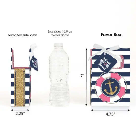 Big Dot of Happiness Last Sail Before the Veil - Nautical Bridal Shower and Bachelorette Party Favor Boxes - Set of 12 {3}