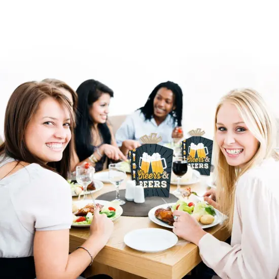 Big Dot of Happiness Cheers and Beers Happy Birthday - Table Decorations - Birthday Party Fold and Flare Centerpieces - 10 Count {7}