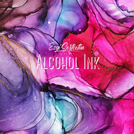 Premium Alcohol Ink | Metallic and Vibrant | High Saturated Unique Colors | For Tumblers, Coasters, Resin Dye, Alcohol Ink Paper, Yupo, Resin Petri Dish | 4 oz by volume | by Ezgi Sertcetin Metallic dark red {3}