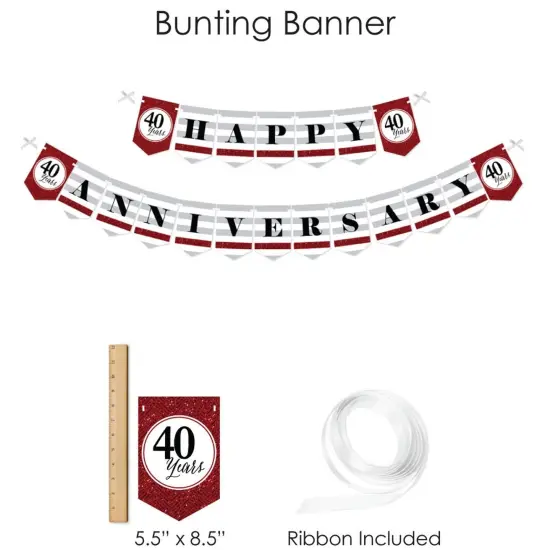Big Dot of Happiness We Still Do - 40th Wedding Anniversary - Anniversary Party Supplies - Banner Decoration Kit - Fundle Bundle {4}