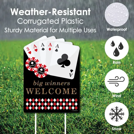 Big Dot of Happiness Las Vegas - Party Decorations - Casino Party Welcome Yard Sign {4}