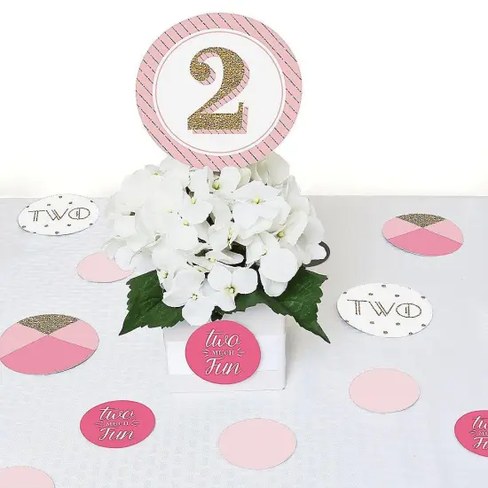 Big Dot of Happiness Two Much Fun - Girl - 2nd Birthday Party Giant Circle Confetti - Party Decorations - Large Confetti 27 Count {7}
