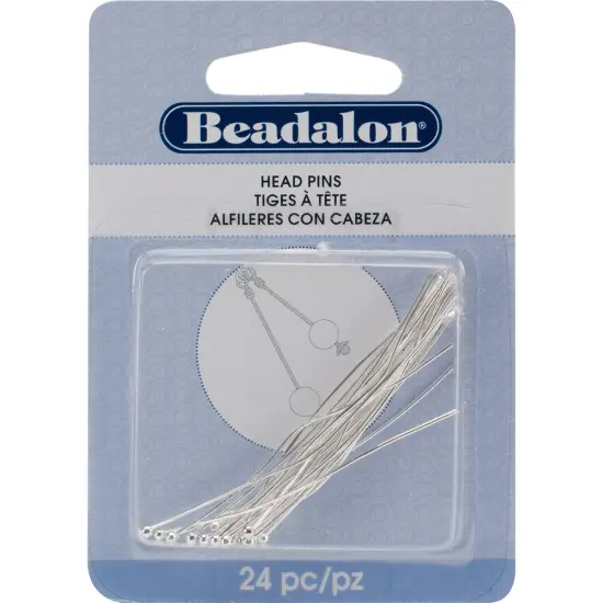 Beadalon Head Pins Ball 2" 24/Pkg-Silver-Plated {1}