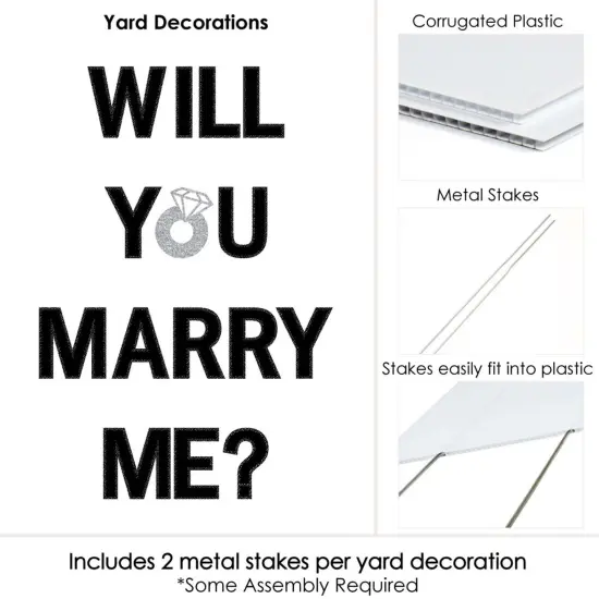 Big Dot of Happiness Will You Marry Me? - Yard Sign Outdoor Lawn Decorations - Marriage Proposal Yard Signs {4}