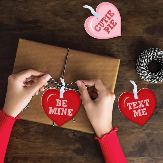Big Dot of Happiness Conversation Hearts - Valentine's Day Decorations - Tree Ornaments - Set of 12 {4}