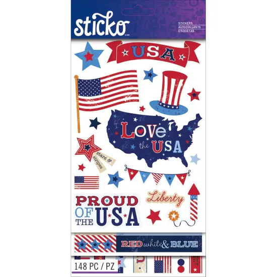 Sticko Themed Flip Pack Stickers - Patriotic, 148pcs {1}