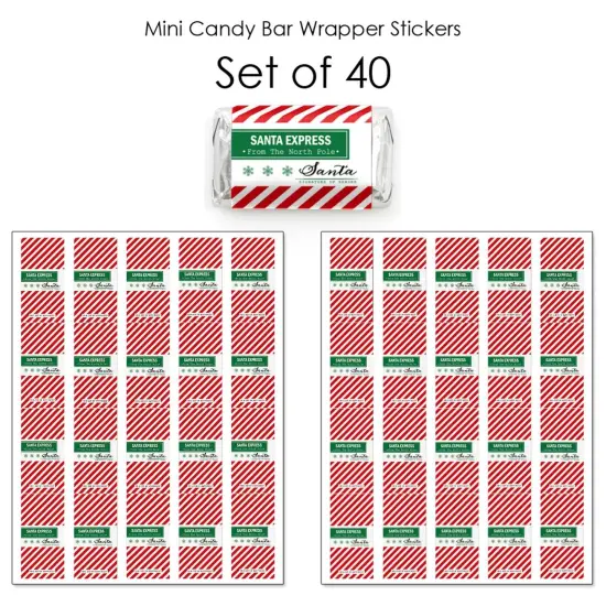 Big Dot of Happiness Santa's Special Delivery - Mini Candy Bar Wrapper Stickers - From Santa Claus Christmas Small Favors - 40 Count {4}