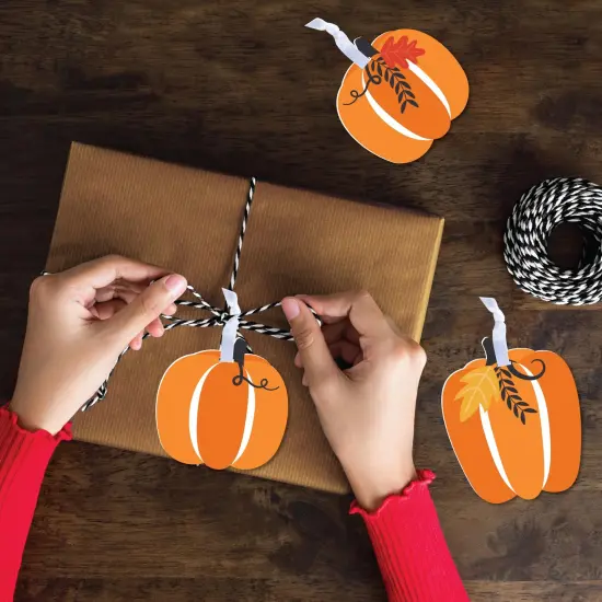 Big Dot of Happiness Fall Pumpkin - Halloween or Thanksgiving Decorations - Tree Ornaments - Set of 12 {4}