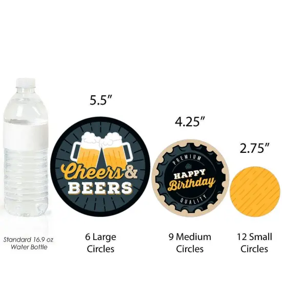 Big Dot of Happiness Cheers and Beers Happy Birthday - Birthday Party Giant Circle Confetti - Party Decorations - Large Confetti 27 Count {4}