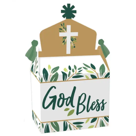 Big Dot of Happiness Elegant Cross - Treat Box Party Favors - Religious Party Goodie Gable Boxes - Set of 12 {1}
