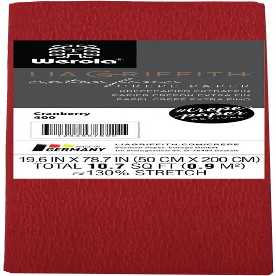 Lia Griffith Extra Fine Crepe Paper 19.6"X78.7"-Cranberry {1}