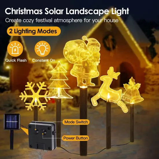 5Pcs Mixed Christmas Decoration Waterproof Solar Stake Light {5}