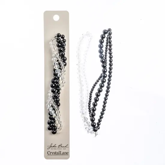 Crystal Lane DIY Black Dalia Twisted Glass & Pearls Beads, 5 Strands {2}