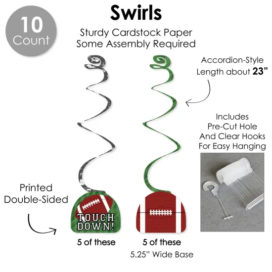 Big Dot of Happiness End Zone - Football - Baby Shower or Birthday Party Supplies Decoration Kit - Decor Galore Party Pack - 51 Pieces {6}