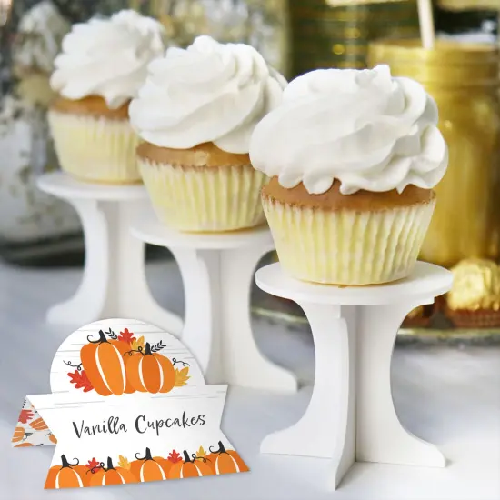Big Dot of Happiness Fall Pumpkin - Halloween or Thanksgiving Party Tent Buffet Card - Table Setting Name Place Cards - Set of 24 {6}