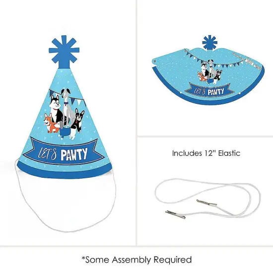 Big Dot of Happiness Pawty Like a Puppy - Mini Cone Dog Baby Shower or Birthday Party Hats - Small Little Party Hats - Set of 8 {6}