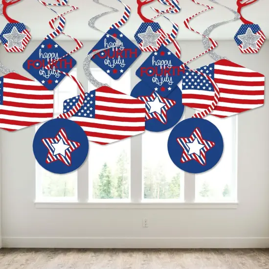 Big Dot of Happiness 4th of July - Independence Day Hanging Decor - Party Decoration Swirls - Set of 40 {4}