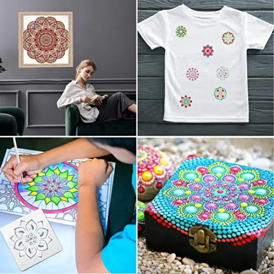 58 PCSMandala Dotting Tools, Augshy Dot Painting Tools Set Rock Painting Supplies with a Blue Zipper Waterproof Storage Bag for Painting Rocks {2}