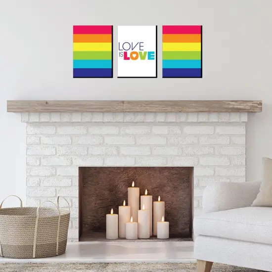 Big Dot of Happiness Love is Love - Pride - Wall Art and Rainbow Room Decor - 7.5 x 10 inches - Set of 3 Prints {3}