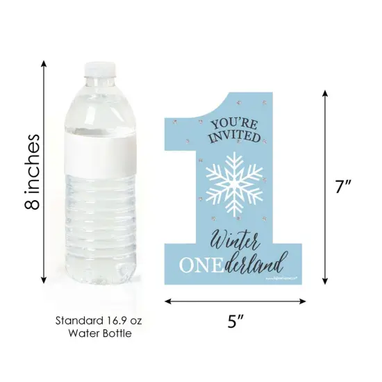 Big Dot of Happiness Onederland - Shaped Fill-in Invites - Snowflake Winter Wonderland Birthday Party Invitation Cards with Envelopes - Set of 12 {6}