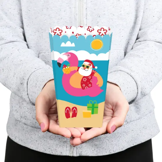 Big Dot of Happiness Tropical Christmas - Beach Santa Holiday Party Favor Popcorn Treat Boxes - Set of 12 {6}