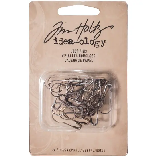 Idea-Ology Metal Loop Pins 1" 24/Pkg-Antique Nickel, Brass & Copper {1}