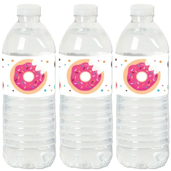 Big Dot of Happiness Donut Worry, Let's Party - Doughnut Party Water Bottle Sticker Labels - Set of 20 {1}