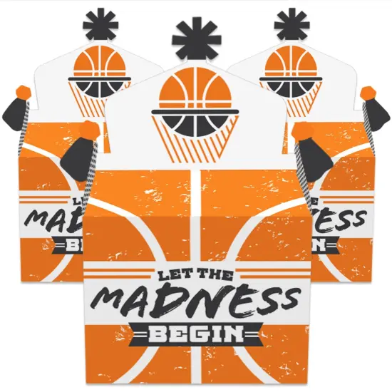 Big Dot of Happiness Basketball - Let the Madness Begin - Treat Box Party Favors - College Basketball Party Goodie Gable Boxes - Set of 12 {3}