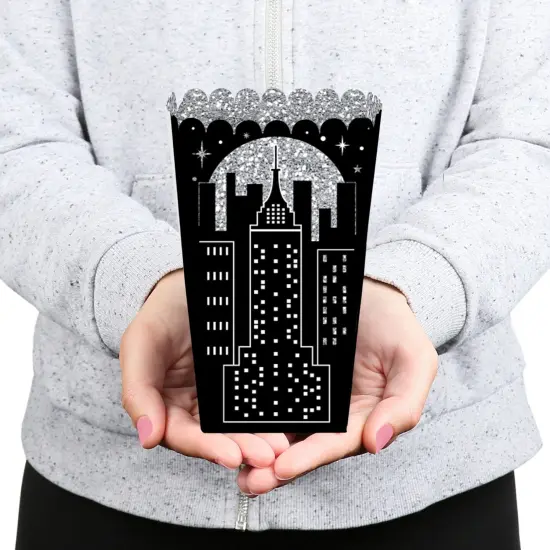 Big Dot of Happiness Nighttime City Skyline - New York Party Favor Popcorn Treat Boxes - Set of 12 {6}