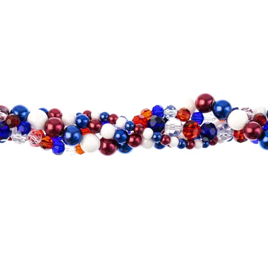 Crystal Lane DIY Red White Blue Twisted Glass & Pearls Beads, 5 Strands {1}