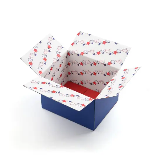 Great Papers! Giftin Shipping Box, Patriotic, 12" x 10" x 1/8" (assembled), Printed Inside and Out, 2-Pack {1}
