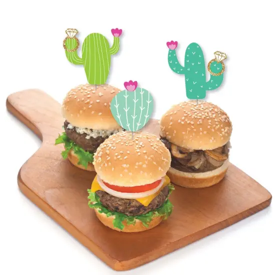 Big Dot of Happiness Final Fiesta - Dessert Cupcake Toppers - Last Fiesta Bachelorette Party Clear Treat Picks - Set of 24 {4}