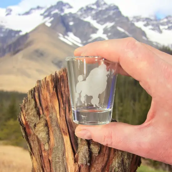 2oz Poodle dog puppy Shot Glass {3}