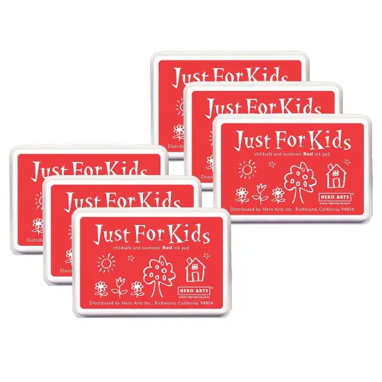 Just for Kids&reg; Ink Pad, Red, Pack of 6 {1}