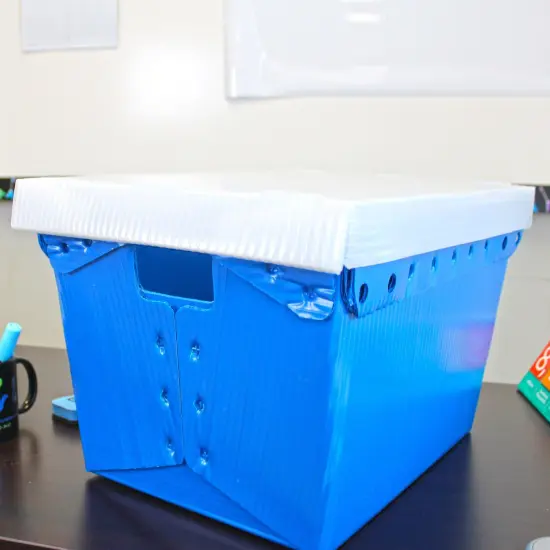 Translucent Plastic Storage Postal Tote Lids - 4 Pack {2}