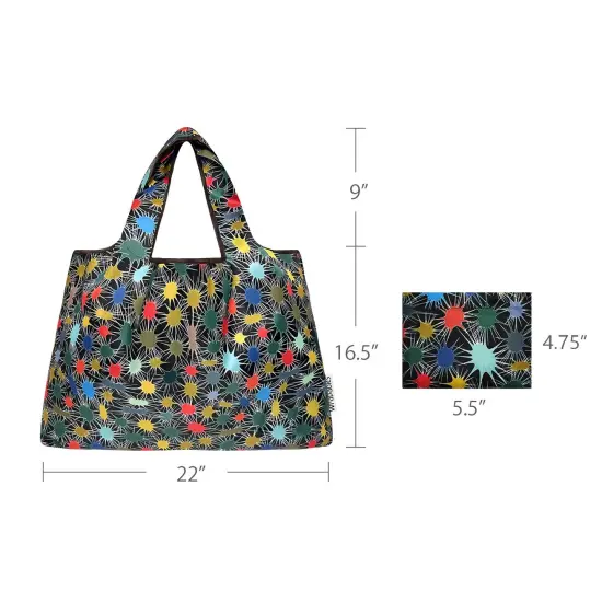 Wrapables Large Foldable Tote Nylon Reusable Grocery Bags, Connections {2}