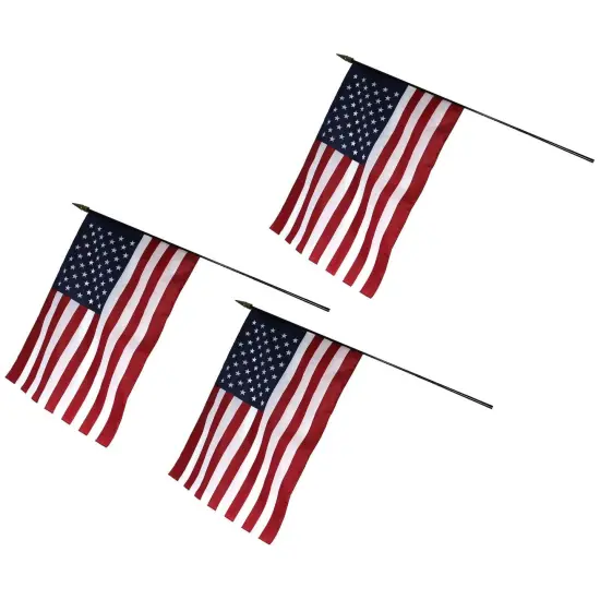 U.S. Classroom Flag, 16" x 24" with Staff, Pack of 3 {1}