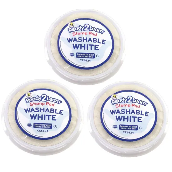 Jumbo Circular Washable Stamp Pad - White - 5.75" dia. - Pack of 3 {1}