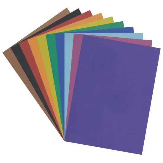 4-Ply Railroad Board, 10 Assorted Colors, 22" x 28", 25 Sheets {2}