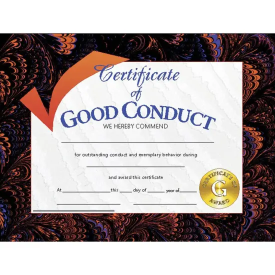 Certificate of Good Conduct, 8.5" x 11", 30 Per Pack, 3 Packs {2}