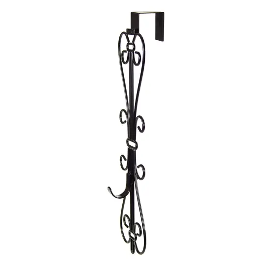 Adjustable Wreath Hanger for Door - Elegant Black {5}