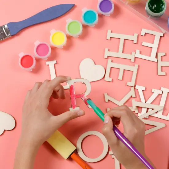 Incraftables Wooden Letters for Crafts (2 inch Big). A-Z Alphabet Unfinished Wood Letter with 0-9 Numbers & Symbols (172 pcs). Best Large & Small Craft Natural ABC Words Pieces for DIY Wall Decor {2}