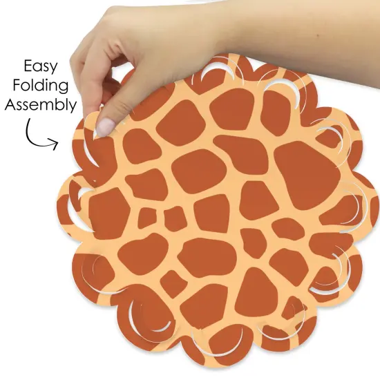 Big Dot of Happiness Giraffe Print - Safari Party Round Table Decorations - Paper Chargers - Place Setting For 12 {6}