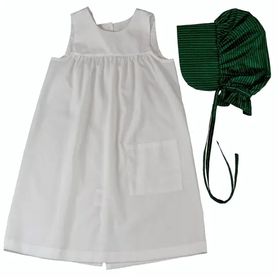 The Queen's Treasures Child-Size Little House Prairie Apron & Bonnet Set {7}