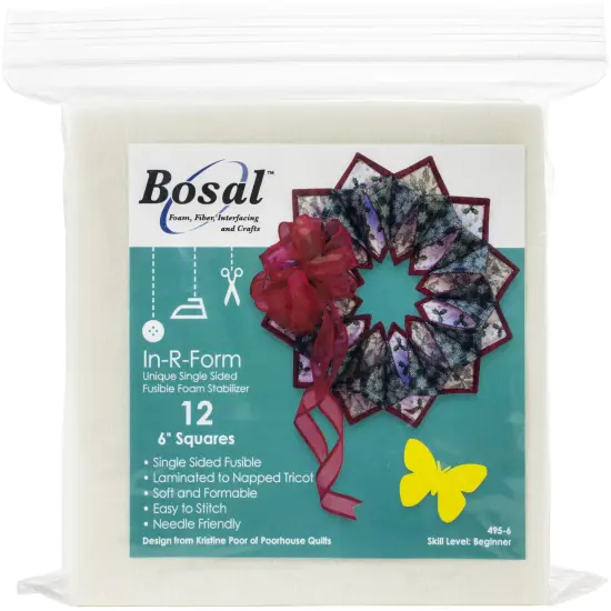 Bosal In-R-Form Single-Sided Fusible Foam Stabilizer-6"X6" 12/Pkg {1}
